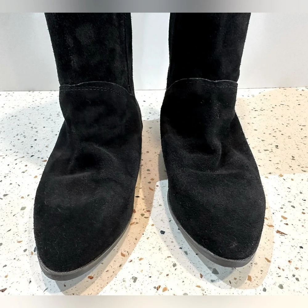 Over The Knee Black Suede Leather Boots Made in‎ Spain